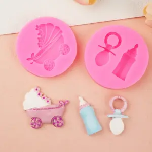 Baby Products Silicone Mould Stroller Bottle Shoes Clothes Baking Cake Decoration Mold 17-631