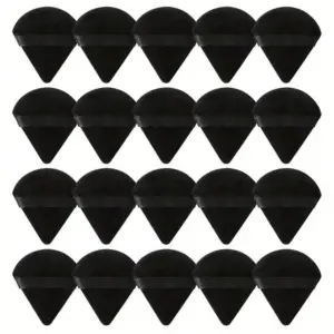 20PCS Triangle Velvet Makeup Puffs Soft Powder Blender Sponges for Face Finger Makeup Touch-Ups