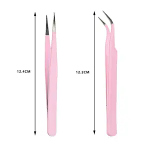 1pcs Lash Tweezers False Eyelash Extension Clip Pliers Eyebrow Tweezers For Hair Nail Art Soldering Lash Tongs Makeup Tools