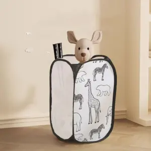 Cartoon Foldable Dirty Clothes Basket Mesh Dirty Clothes Basket Children's Toy Storage Basket Baby Toy Storage Basket